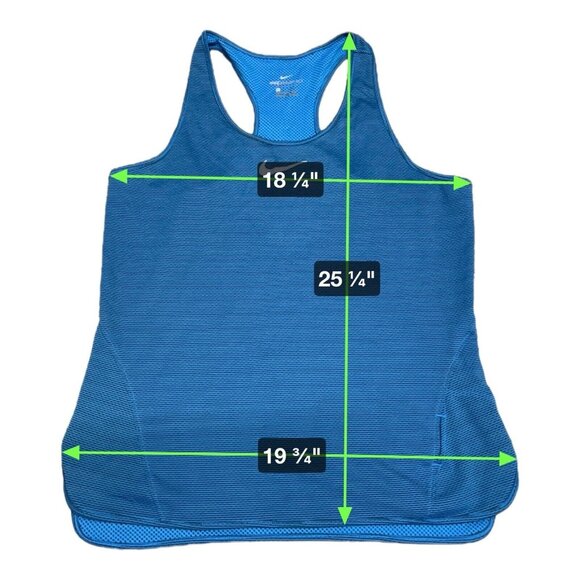 Nike Aeroreact Running Blue Racerback Tank Top Womens Large Athletic Tennis Golf - Picture 7 of 8